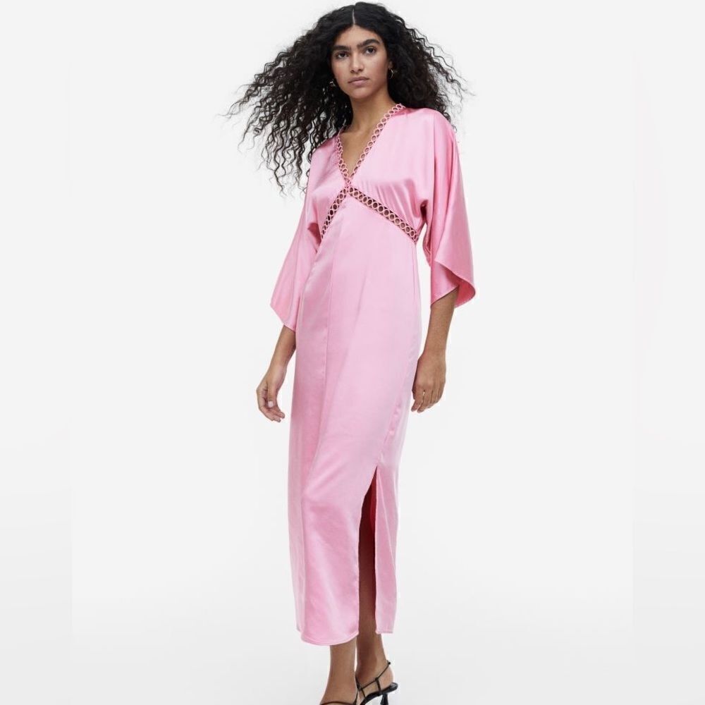 H&M Pink Satin Dress New - Picture 6 of 10